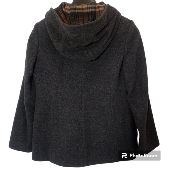 Fleet Street Women’s Wool Blend Hooded Coat Dark Gray Size PS - Picture 10 of 11